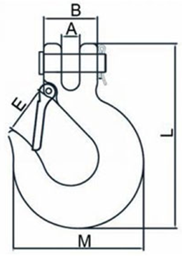 drawing-clgr-of-clevis-slip-hook-with-latch-grade-43-high-test