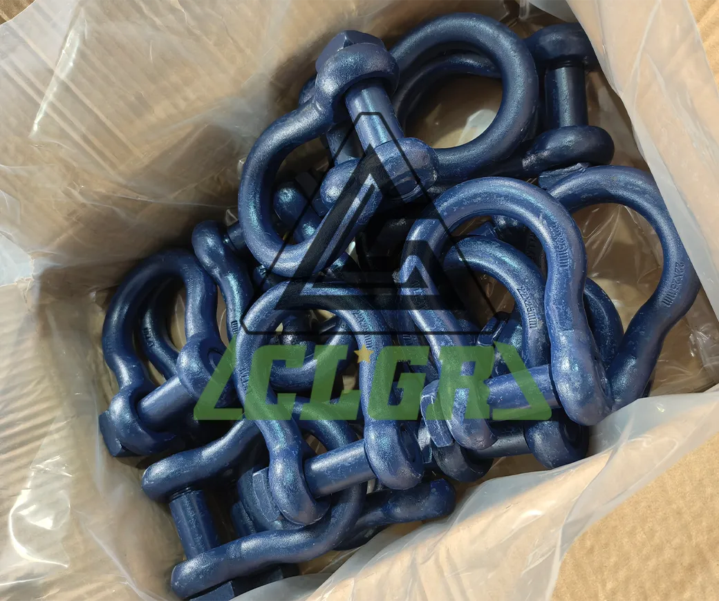 High Tensile Bow Shackle with Square Head Pin Blue Painted China supplier