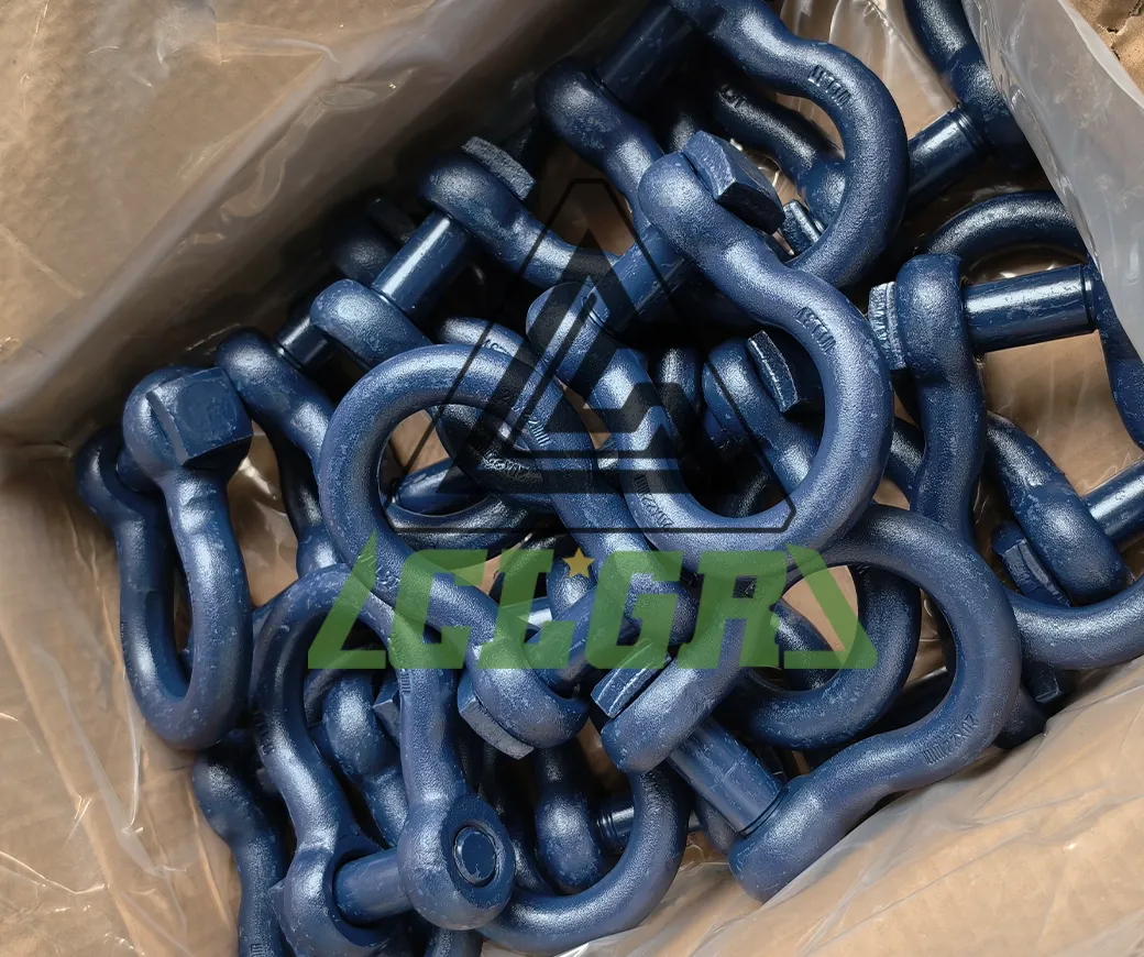 High Tensile Bow Shackle with Square Head Pin Blue Painted different spec.