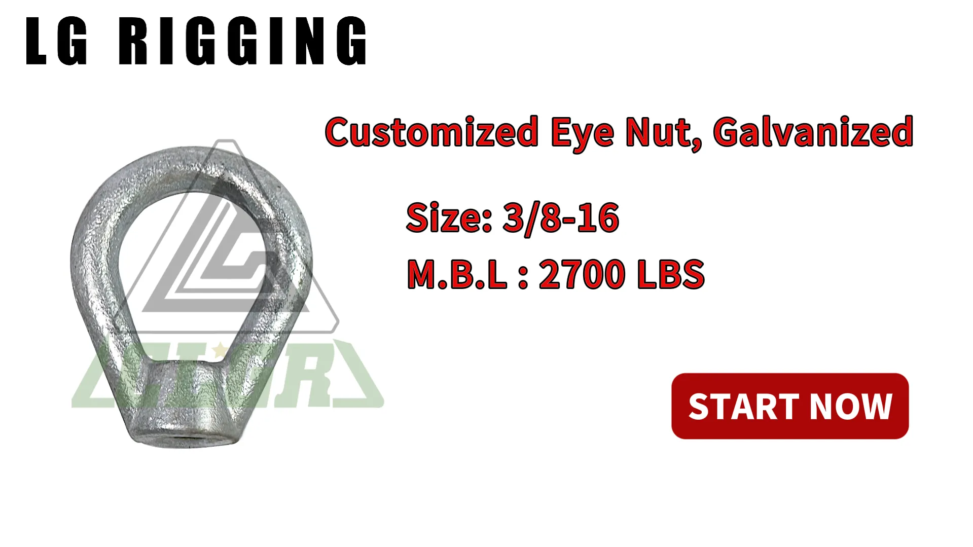 Break Test of 3/8-16 Customized Eye Nut Galvanized