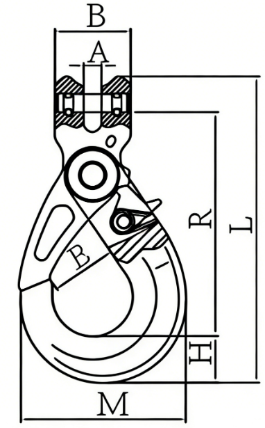 Drawing G100 Clevis Safety Hook for Lifting