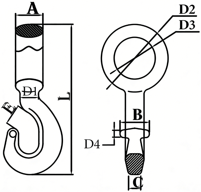 drawing-of-clgr-grade-80-twist-eye-choke-hook-china-supplier