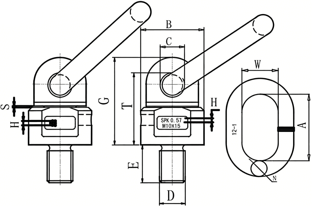 drawing-of-clgr®-grade-80-swivel-lifting-point-eye-bolts-china-supplier