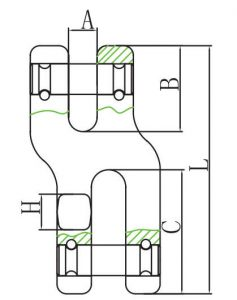 drawing-of-clgr®-grade-80-double-clevis-link-special-type-chain-connector-china-supplier