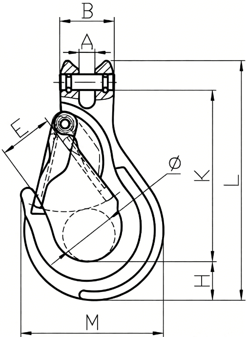 drawing-of-clgr®-g100-clevis-sling-hook-with-latch-egkn-china-supplier drawing-of-clgr®-g100-clevis-sling-hook-with-latch-egkn-china-supplier