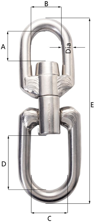 Specifications of CLGR® Stainless Steel Flexible Swivel Longer - LF Type Trawling Gear 
