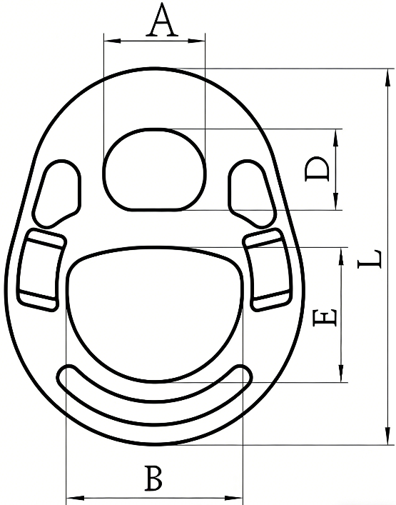Drawing of CLGR® Grade 80 Viking Kelly's Eye EVR Alloy Steel 15T/20T - Trawling Gear Drawing of CLGR® Grade 80 Viking Kelly's Eye EVR Alloy Steel 15T/20T - Trawling Gear