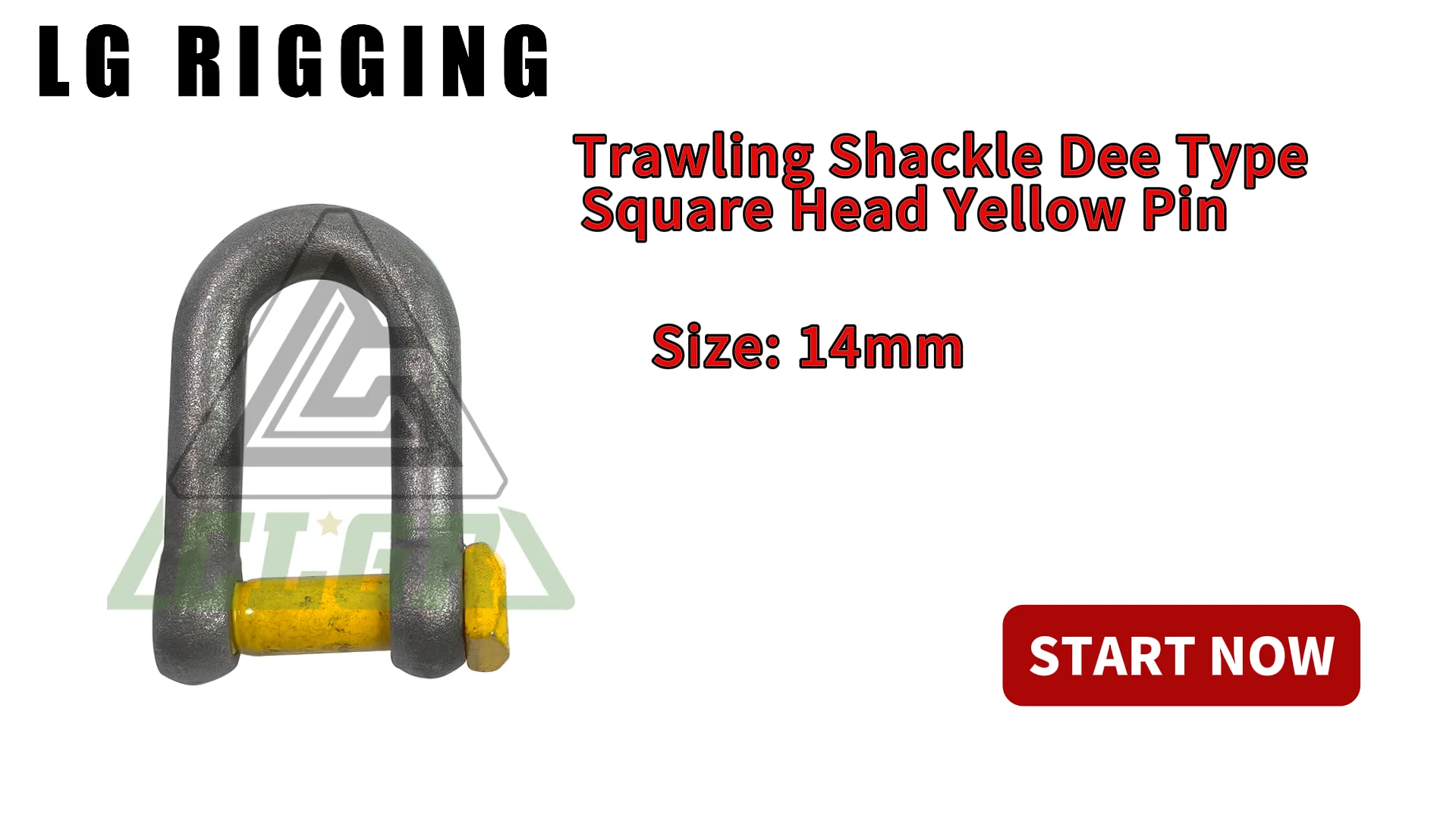 CLGR® Break Test - 14mm Trawling Shackle Dee Type Square Head Yellow Pin
