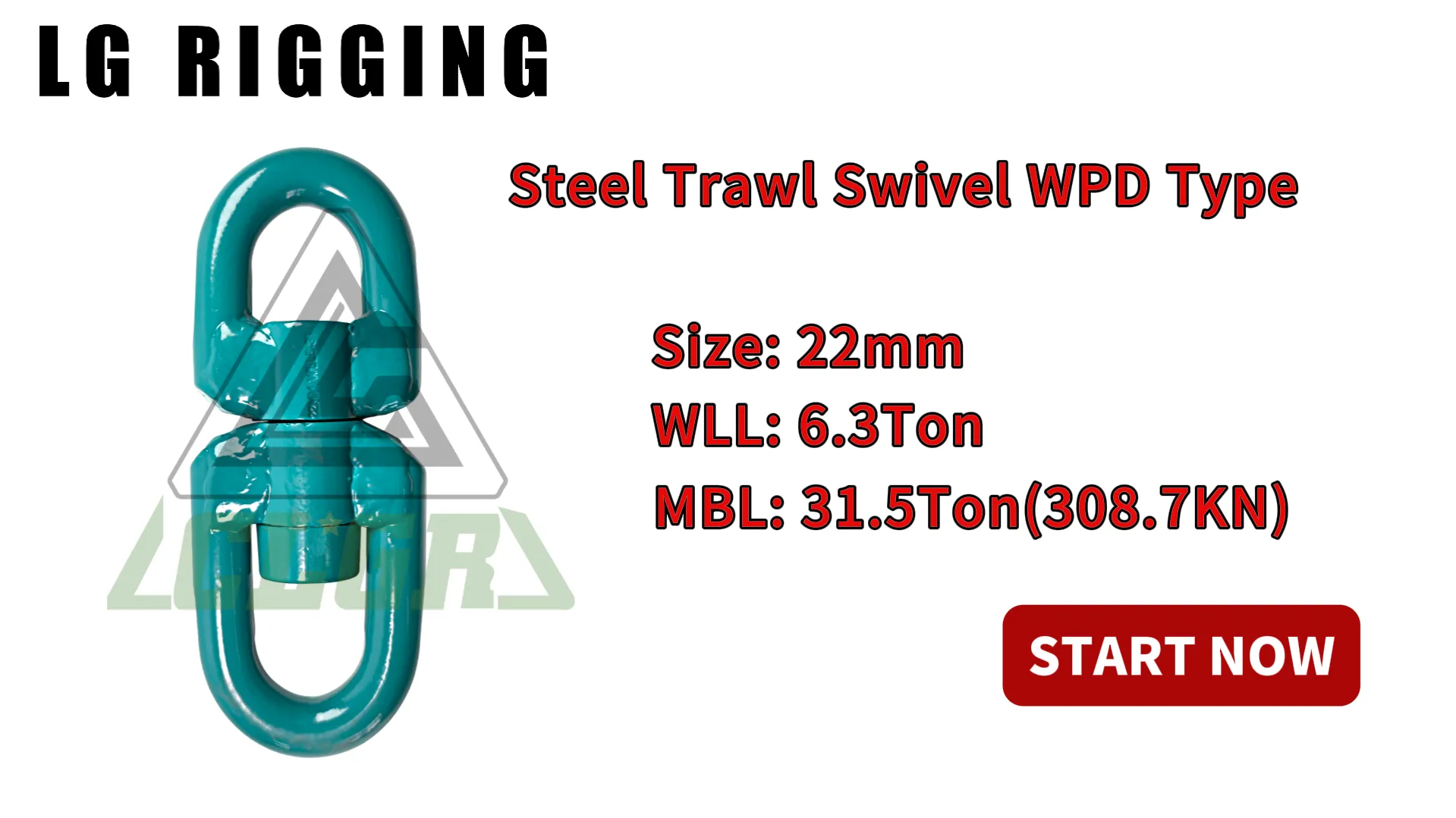 CLGR® Break Test - 22mm Steel Trawl Swivel WPD Type