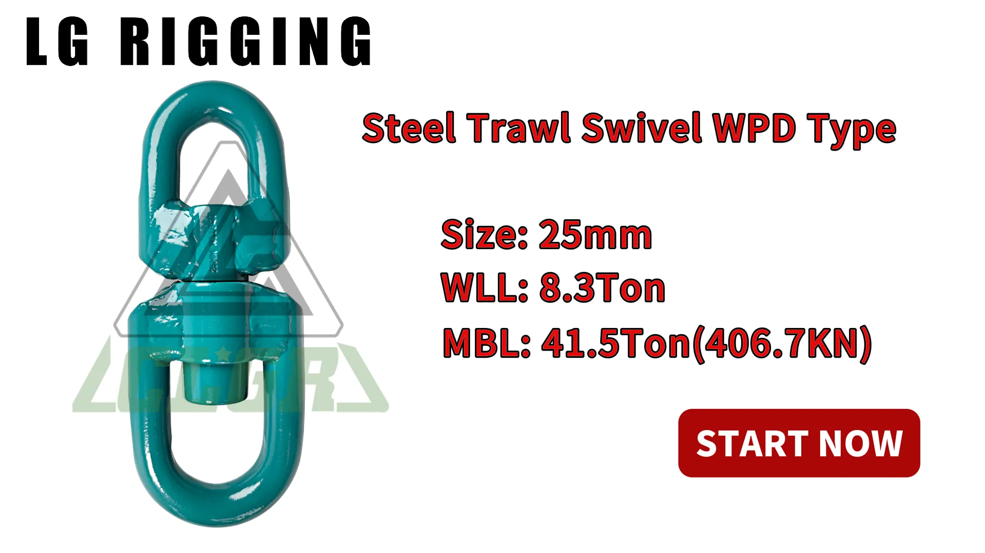 Breaking Test - 25mm Steel Trawl Swivel WPD Type