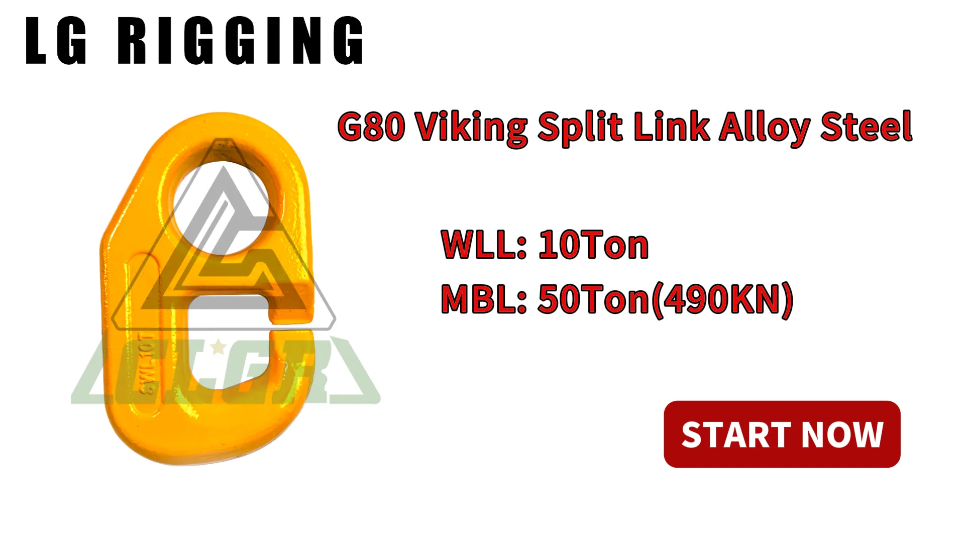 CLGR® Break Test 10Ton G80 Viking Split Link Yellow Painted