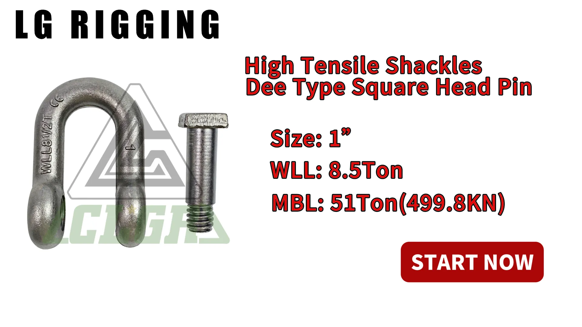 CLGR® Break Test of 1'' High Tensile D Shackle Square Head Pin