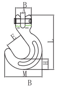 Drawing of CLGR® G80 Clevis Container Hook China Supplier Drawing of CLGR® G80 Clevis Container Hook China Supplier