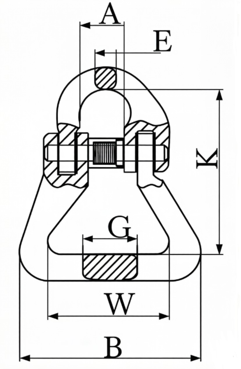 Drawing of CLGR® G80 Webbing Sling Connector CL Type China Supplier Drawing of CLGR® G80 Webbing Sling Connector CL Type China Supplier