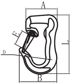 Drawing of CLGR® Webbing/Round Sling Hook Grade 80 China Supplier Drawing of CLGR® Webbing/Round Sling Hook Grade 80 China Supplier
