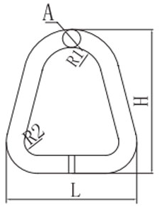 Drawing of CLGR® Alloy Triangle Ring for Web Sling Drawing of CLGR® Alloy Triangle Ring for Web Sling