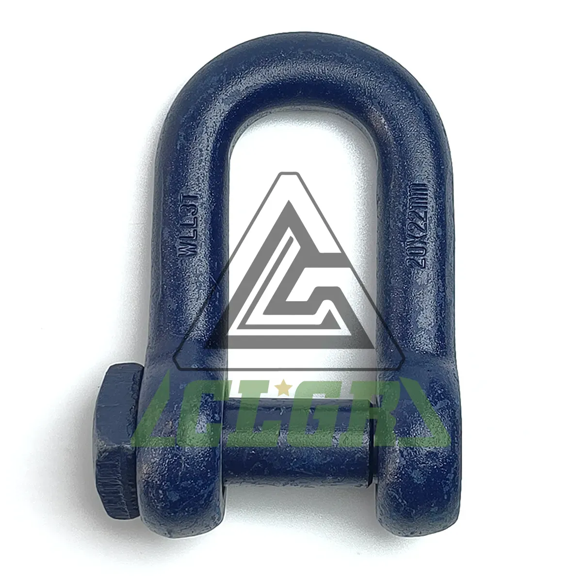 CLGR® Trawling Shackle Dee Type Square Head Pin Blue Painted for Lifting & Rigging
