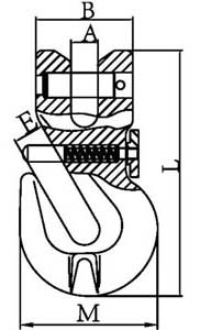 Drawings of CLGR® Grade 80 Clevis Shortening Grab Hook with Safety Pin  China Supplier