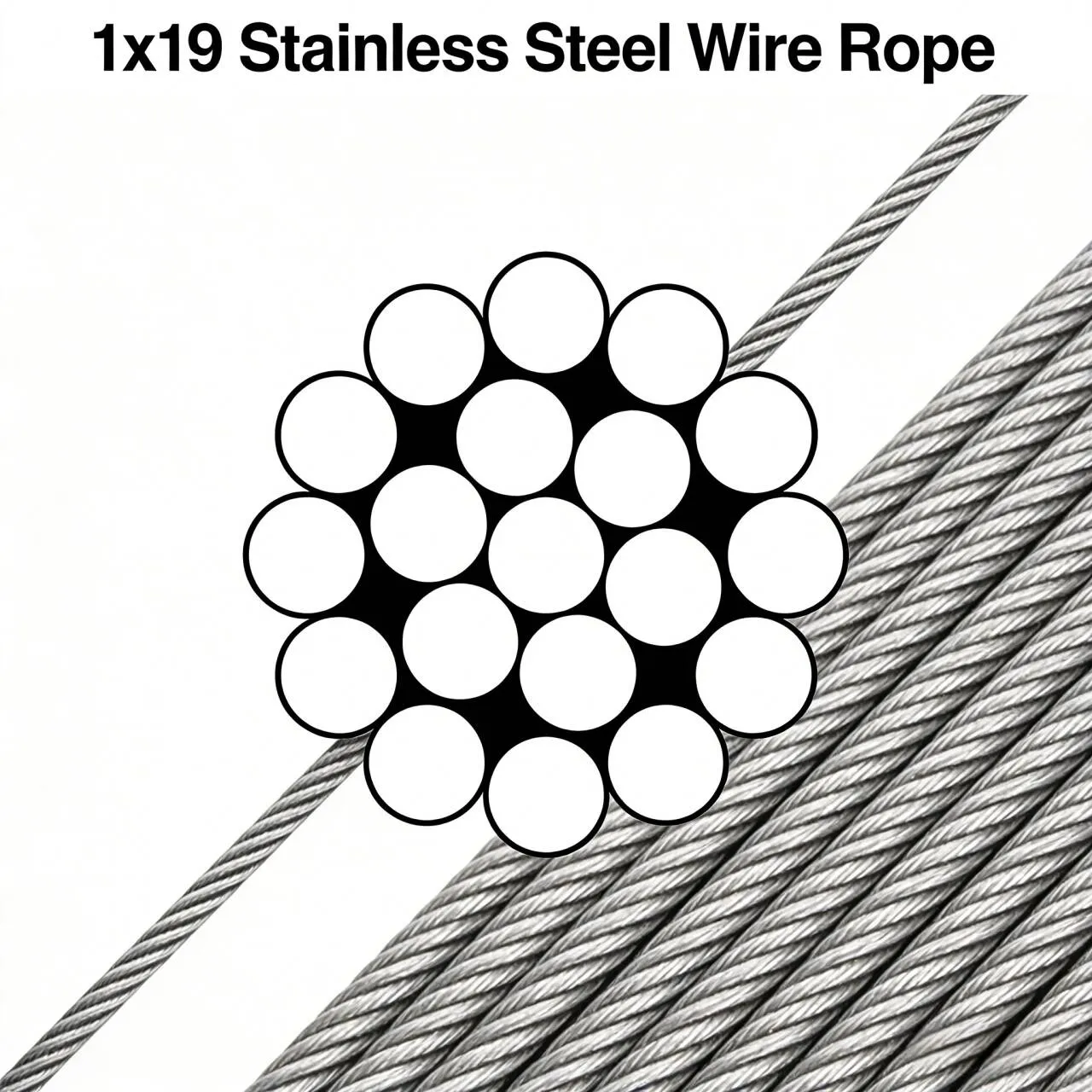 CLGR® Wire Rope 1x19 Stainless Steel AISI 304/316
