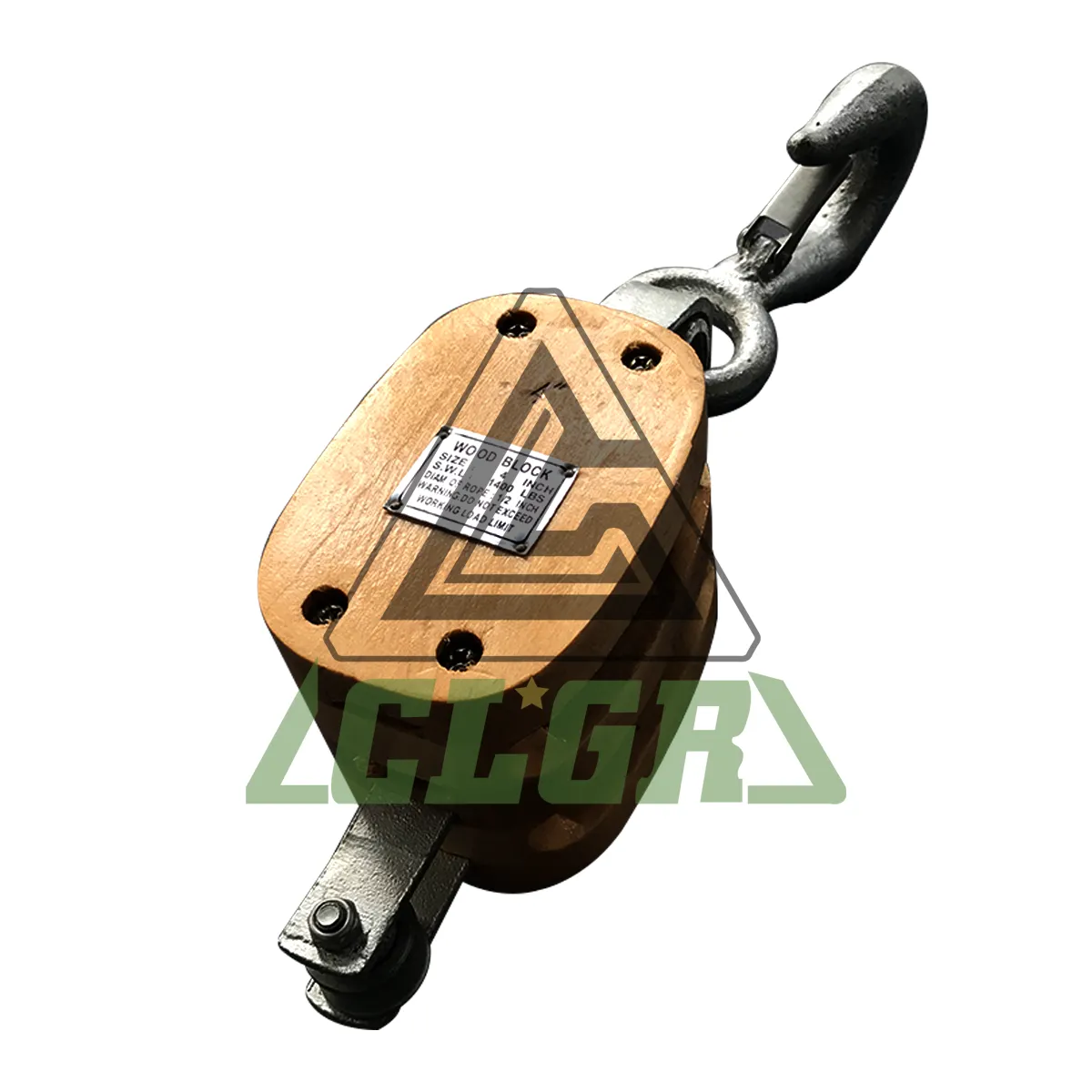 clgr regular wood shell block with hook double sheave china supplier