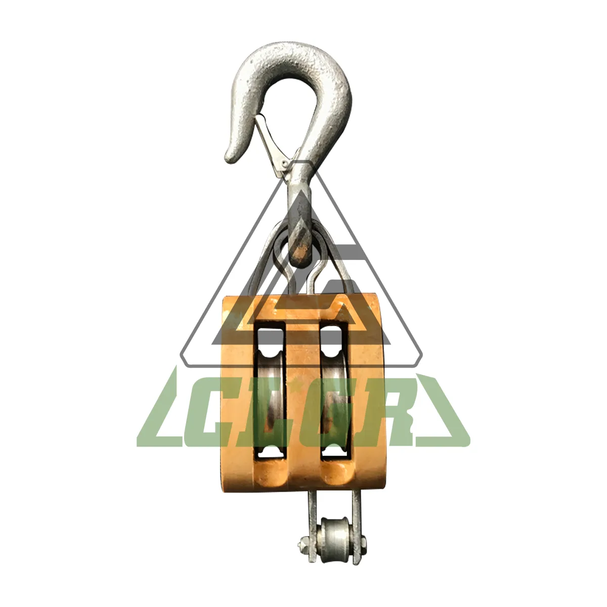 CLGR® Regular Wood Shell Block with Hook Double Sheave