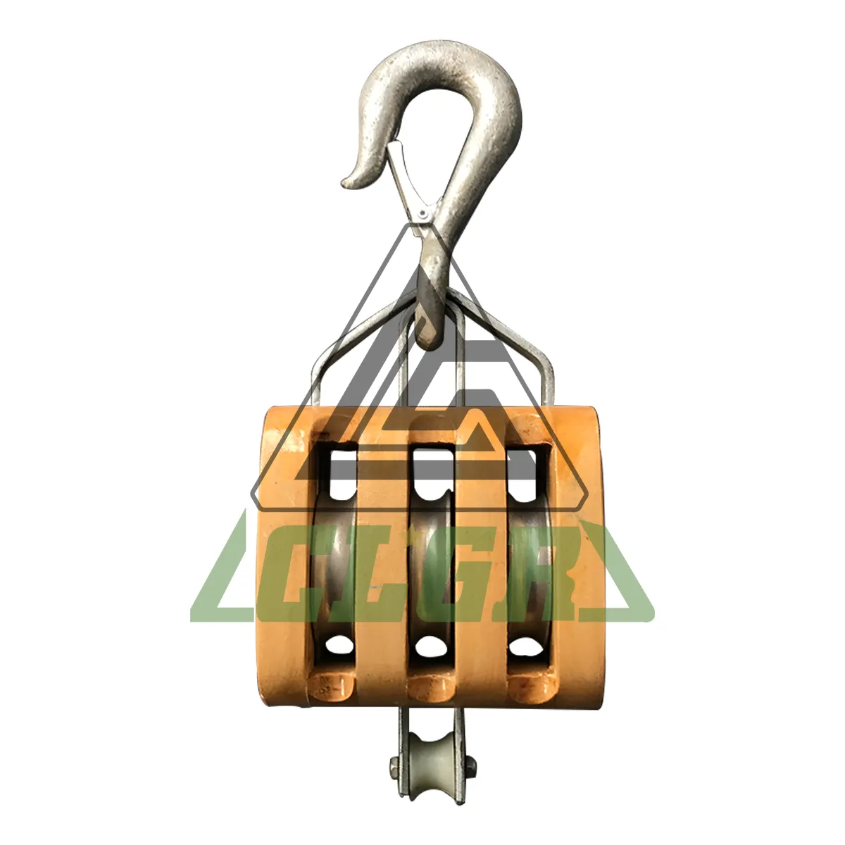 CLGR® Regular Wood Shell Block with Hook Triple Sheave