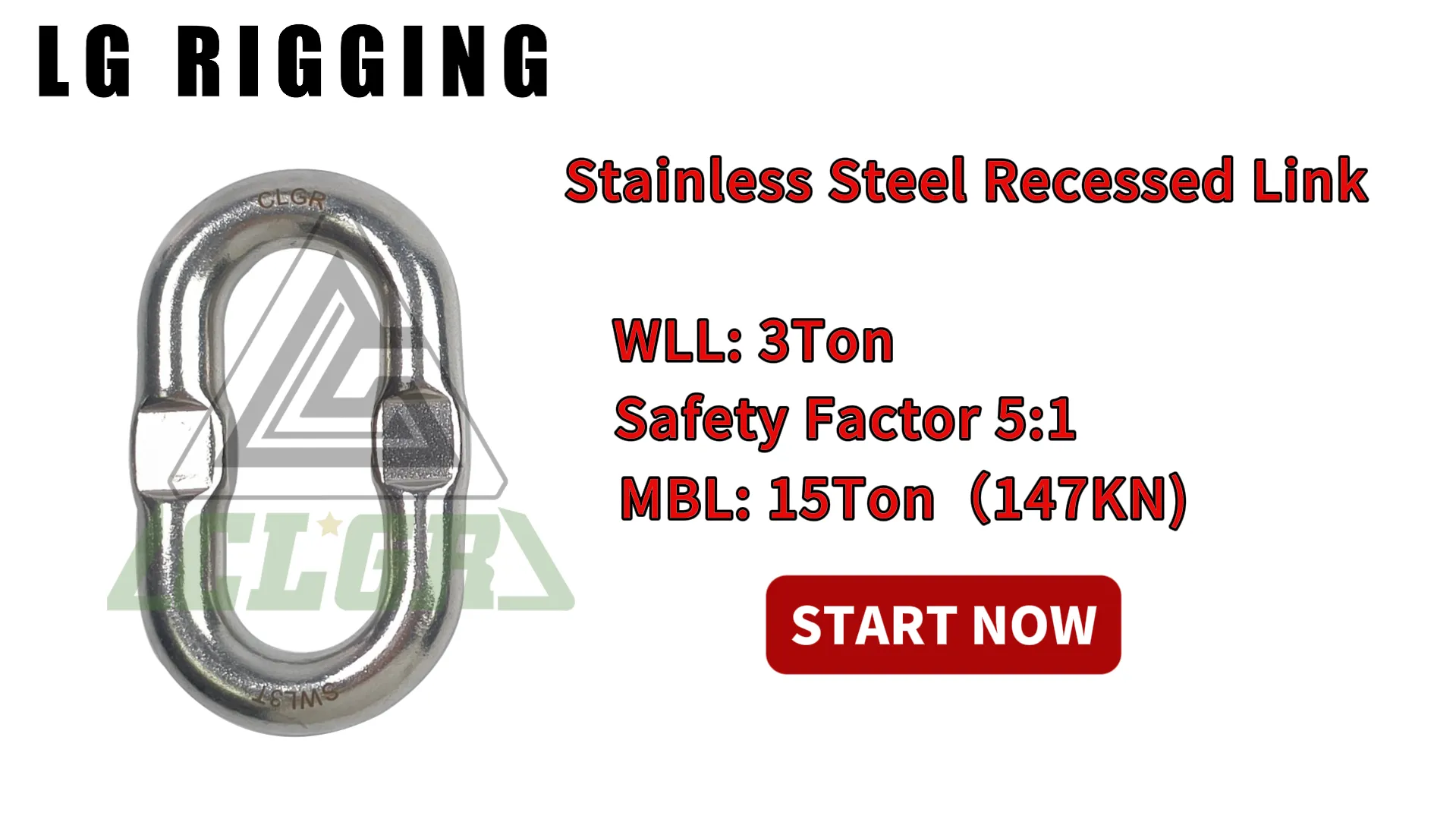 Breaking Strength Test 3T Stainless Steel Recessed Link
