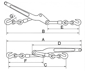 drawing-of-clgr®-lever-load-binder-with-grab-hooks-grade-70-us.-fed.-spec.-china-supplier