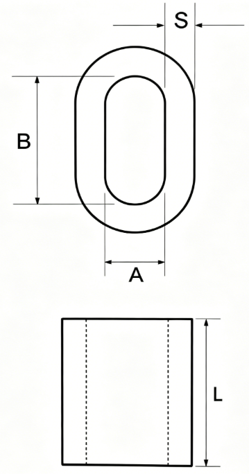 drawing-of-clgr®-copper-oval-wire-rope-ferrules