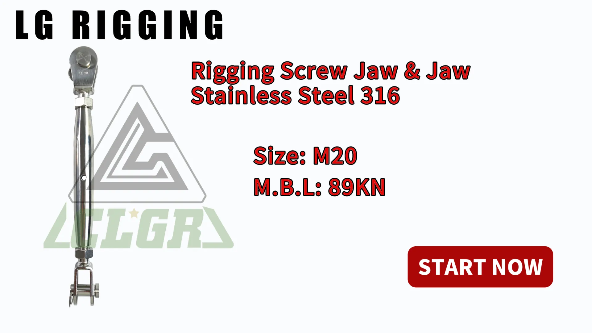 Breaking Strength Test of 20mm Rigging Screw Jaw & Jaw Stainless Steel 316