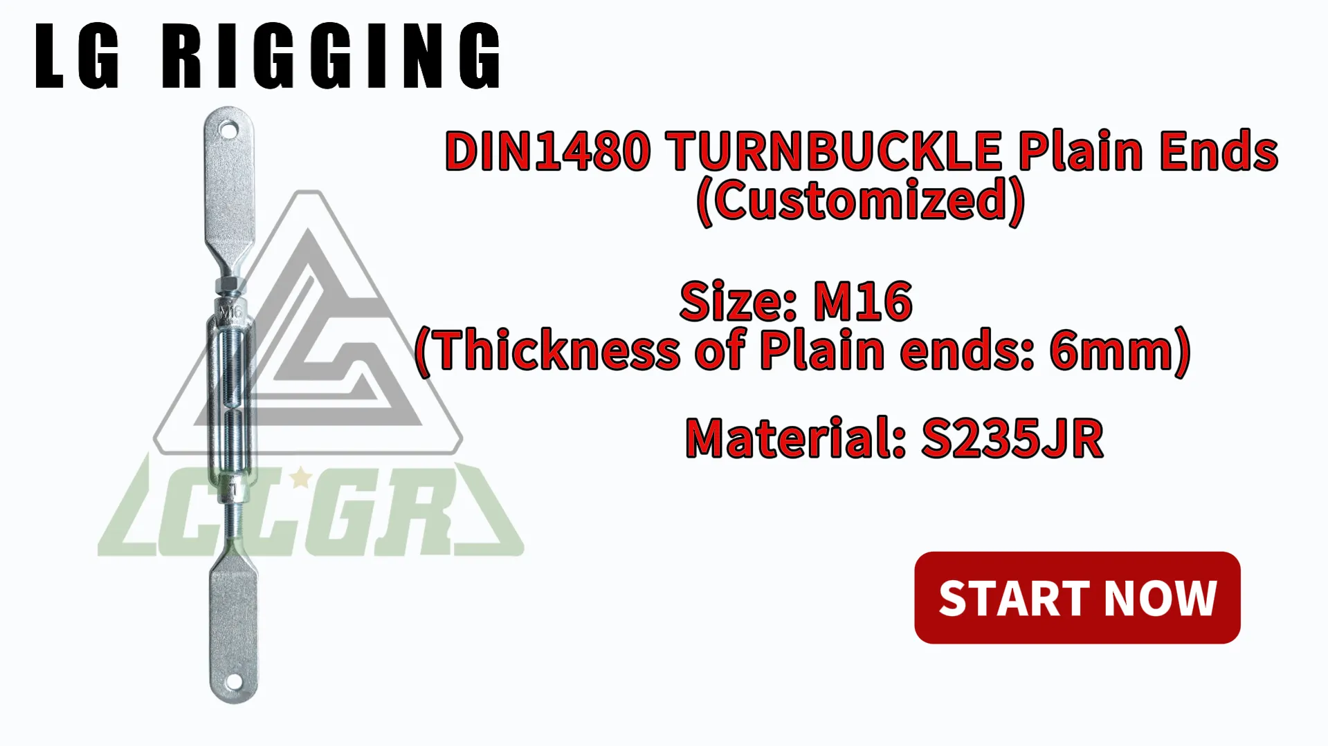 Breaking Strength Test -- Material: S235JR 16mm DIN1480 Turnbuckle Plain Ends