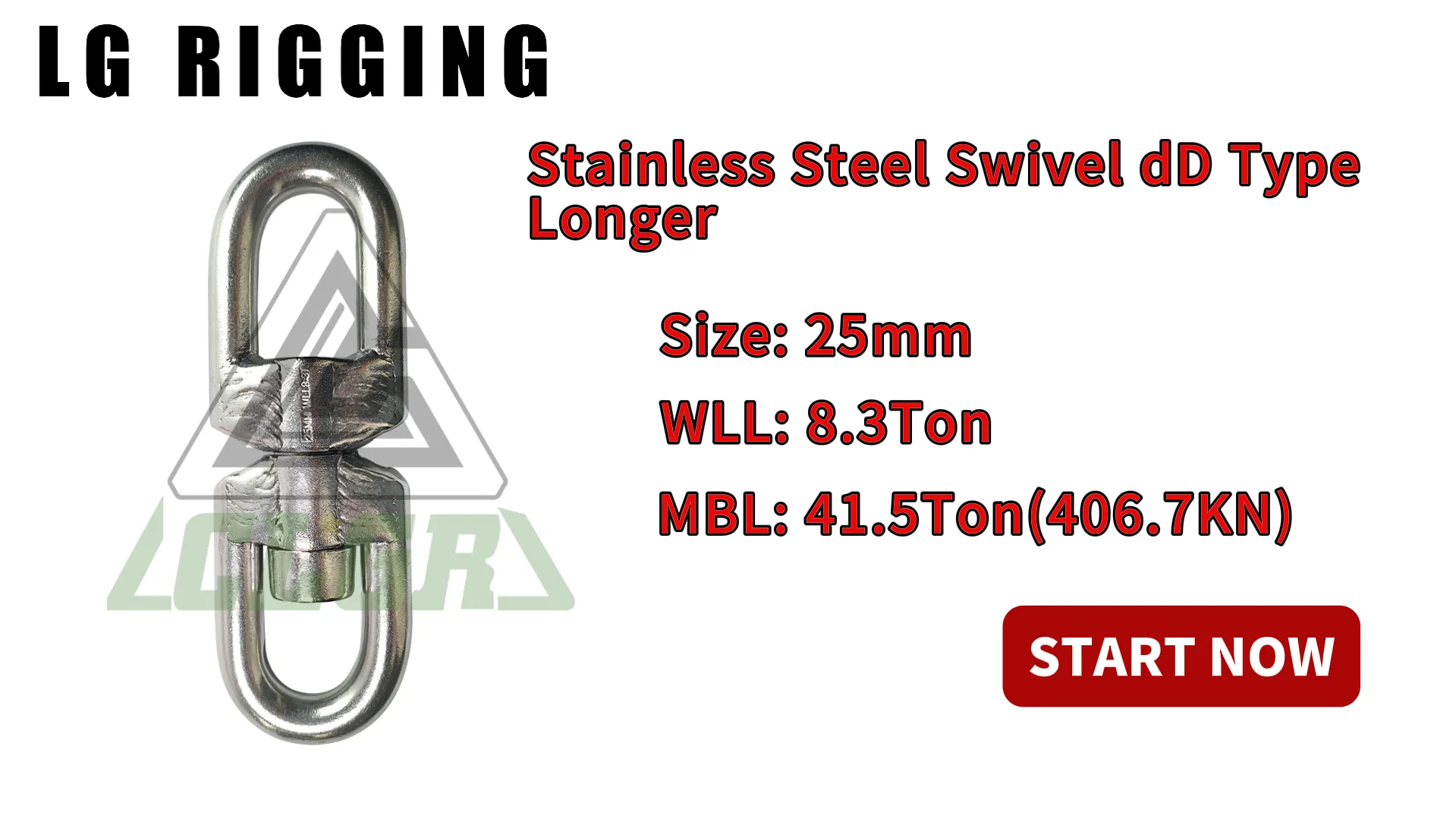 Breaking Strength Test - 25mm Longer Stainless Steel Swivel dD Type