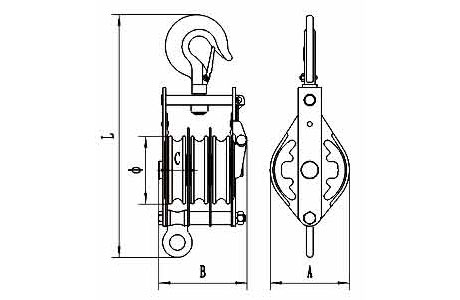 drawing-of-clgr®-open-type-pulley-block-triple-sheave-with-hook-china-supplier drawing-of-clgr®-open-type-pulley-block-triple-sheave-with-hook-china-supplier