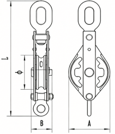 drawing-of-clgr®-closed-type-pulley-block-with-eye-single-sheave-7411-china-manufacturer
