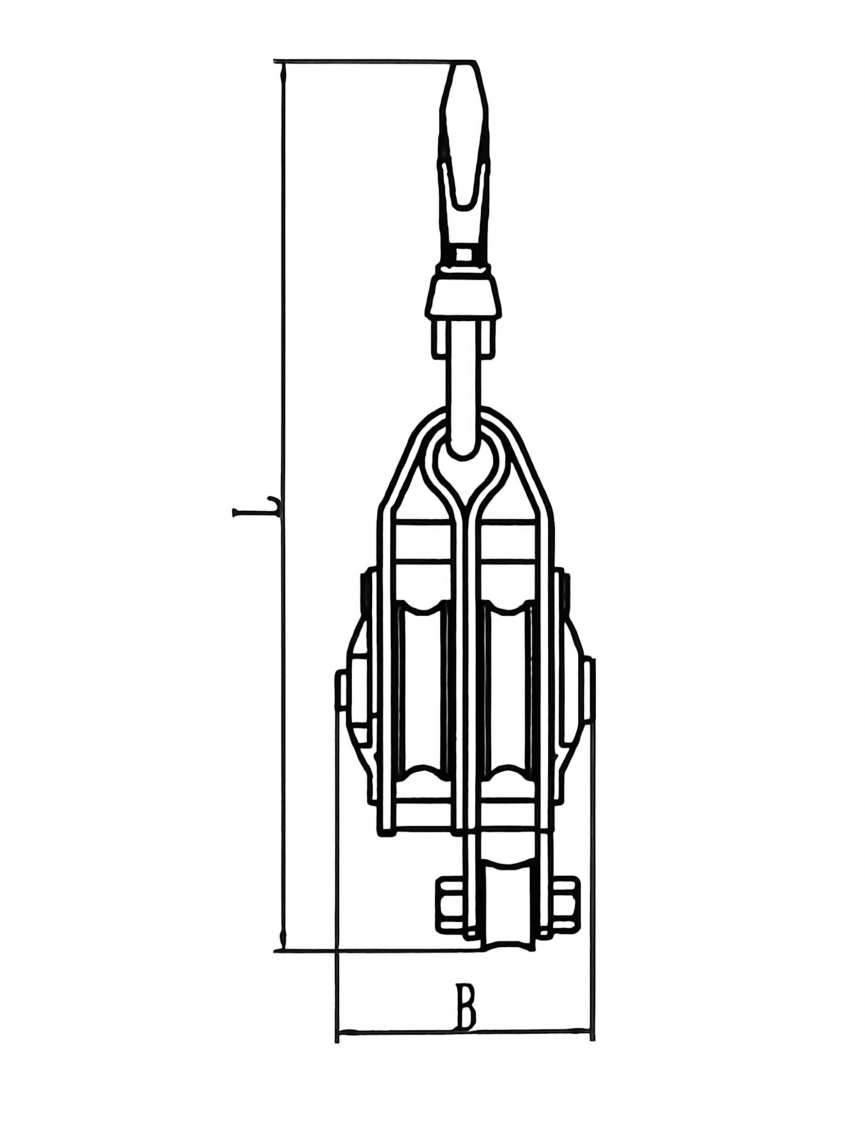 Drawing of Malleable Iron Shell Block Triple Sheave With Swivel Hook Drawing of Malleable Iron Shell Block Triple Sheave With Swivel Hook