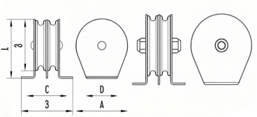 Drawing of CLGR® Flat Mount Pulley Blocks Double Sheaves China Supplier Drawing of CLGR® Flat Mount Pulley Blocks Double Sheaves China Supplier