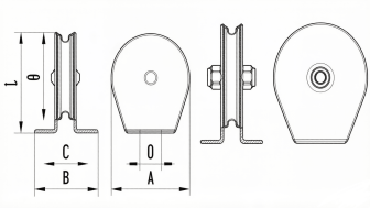 drawing of CLGR® Flat Mount Block Single Sheave china manufacturer drawing of CLGR® Flat Mount Block Single Sheave china manufacturer