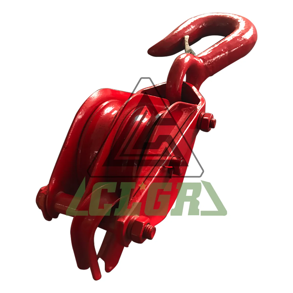 Red Pulley With Hook Double Wheel