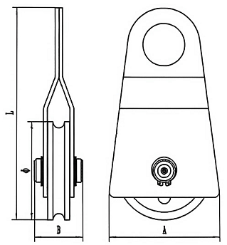 Drawing of CLGR® Steel Pulley Snatch Block CR01 Drawing of CLGR® Steel Pulley Snatch Block CR01