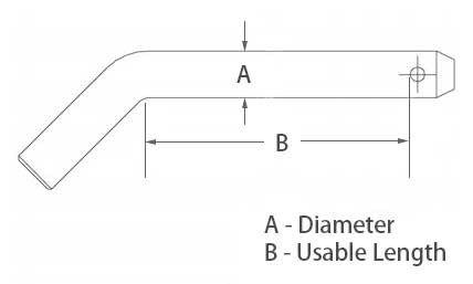 Drawing of CLGR® Bent Hitch Pin Stainless Steel Fastener