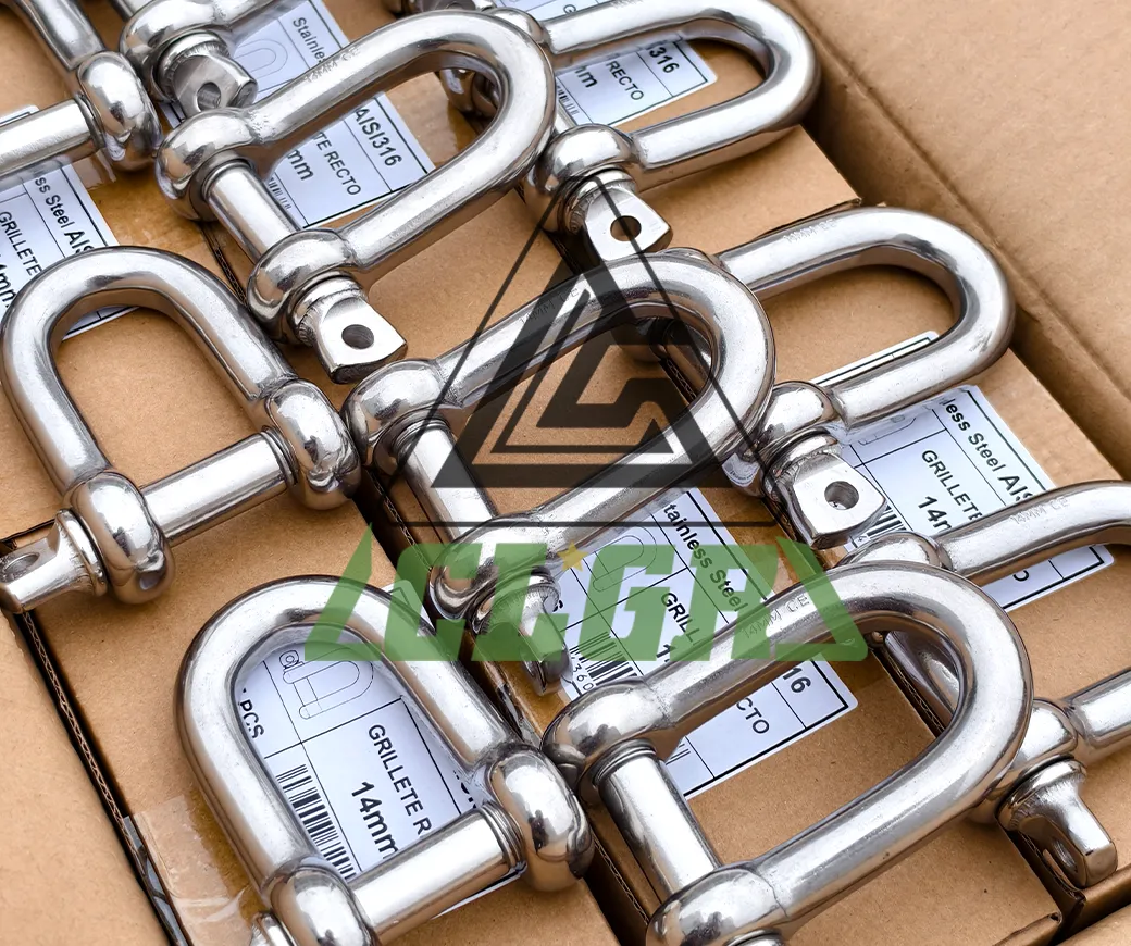 14mm marine grade 316 stainless steel D shackle screw pin package