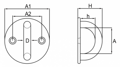 Drawing of CLGR® Stainless Steel Round Pad Eye Plate Drawing of CLGR® Stainless Steel Round Pad Eye Plate