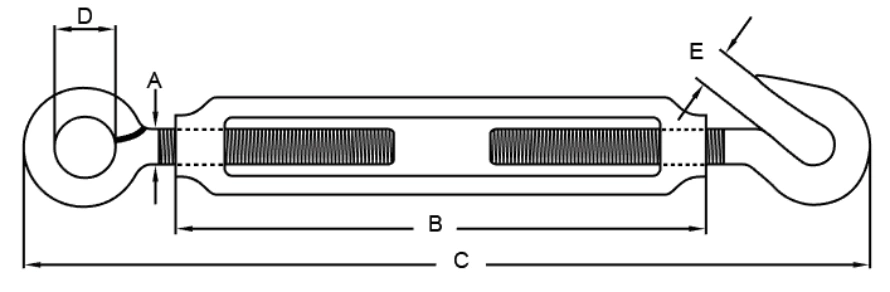 drawing-of-clgr®-jis-type-turnbuckle-stainless-steel-eye-to-hook-china