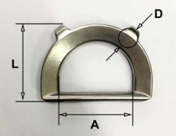 Drawing of CLGR® Dee Ring Thimble with 2 Eyes Stainless Steel Drawing of CLGR® Dee Ring Thimble with 2 Eyes Stainless Steel