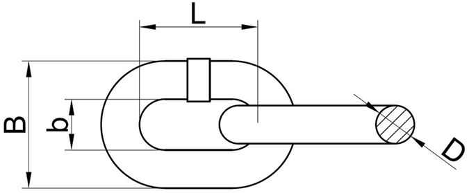 Drawing of CLGR® Grade 80 Lifting Chains EN818-2 Drawing of CLGR® Grade 80 Lifting Chains EN818-2