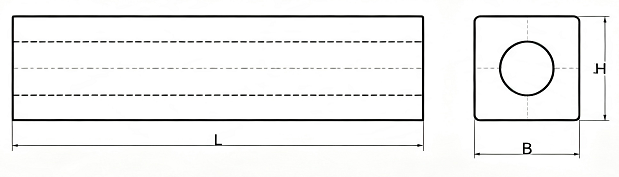 Drawings of CLGR® Solid Square Rubber Fenders Drawings of CLGR® Solid Square Rubber Fenders