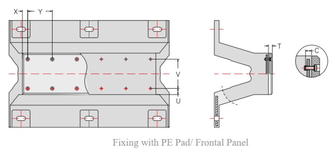 Drawing of CLGR® Super Arch Rubber Fenders DAF Type Drawing of CLGR® Super Arch Rubber Fenders DAF Type