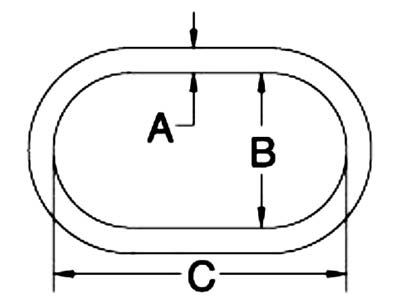Drawing of CLGR® Stainless Steel Drop Forged Master Link