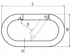 drawing of CLGR® Oval Snap Hook Carabiner Hook Stainless Steel drawing of CLGR® Oval Snap Hook Carabiner Hook Stainless Steel