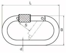 drawing of CLGR® Oval Snap Hook w/Screw Nut Stainless Steel drawing of CLGR® Oval Snap Hook w/Screw Nut Stainless Steel